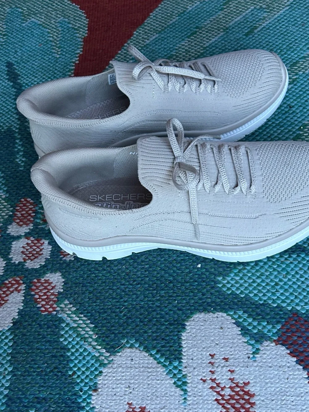 Skechers Summits Night Knit Slip-On Sneakers in Light Beige